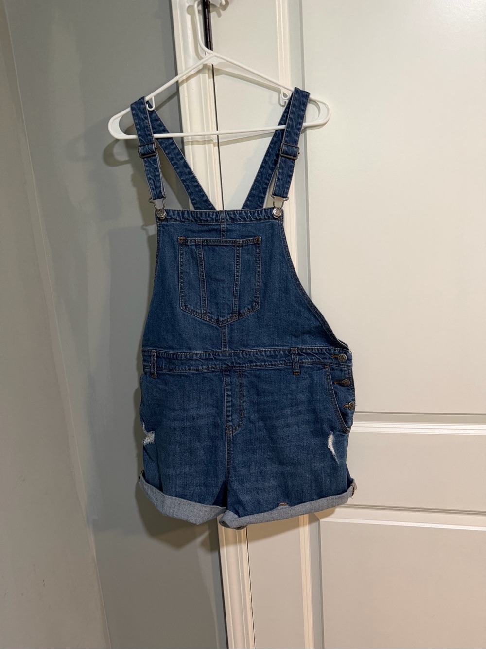 Old Navy Dark Blue Denim Short Overalls for Women